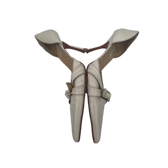 Giulia Romana Cream Leather Pointed Toe Kitten Heels Size 40 Women’s - Picture 7 of 9
